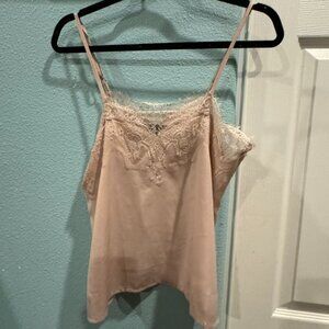 Lulus Maddox Pale Pink Satin Lace Cami Medium